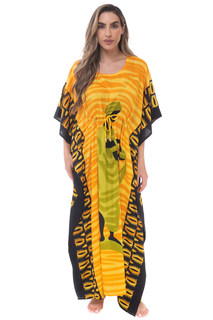 Yellow and red African Clothing for Women. Dashiki Long Dress