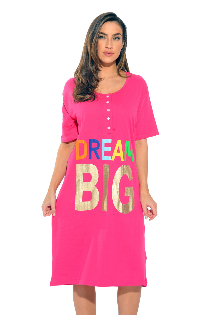 Women's and Girl's Printed Long T-Shirt Nighty, Night Dress, Nightwear)