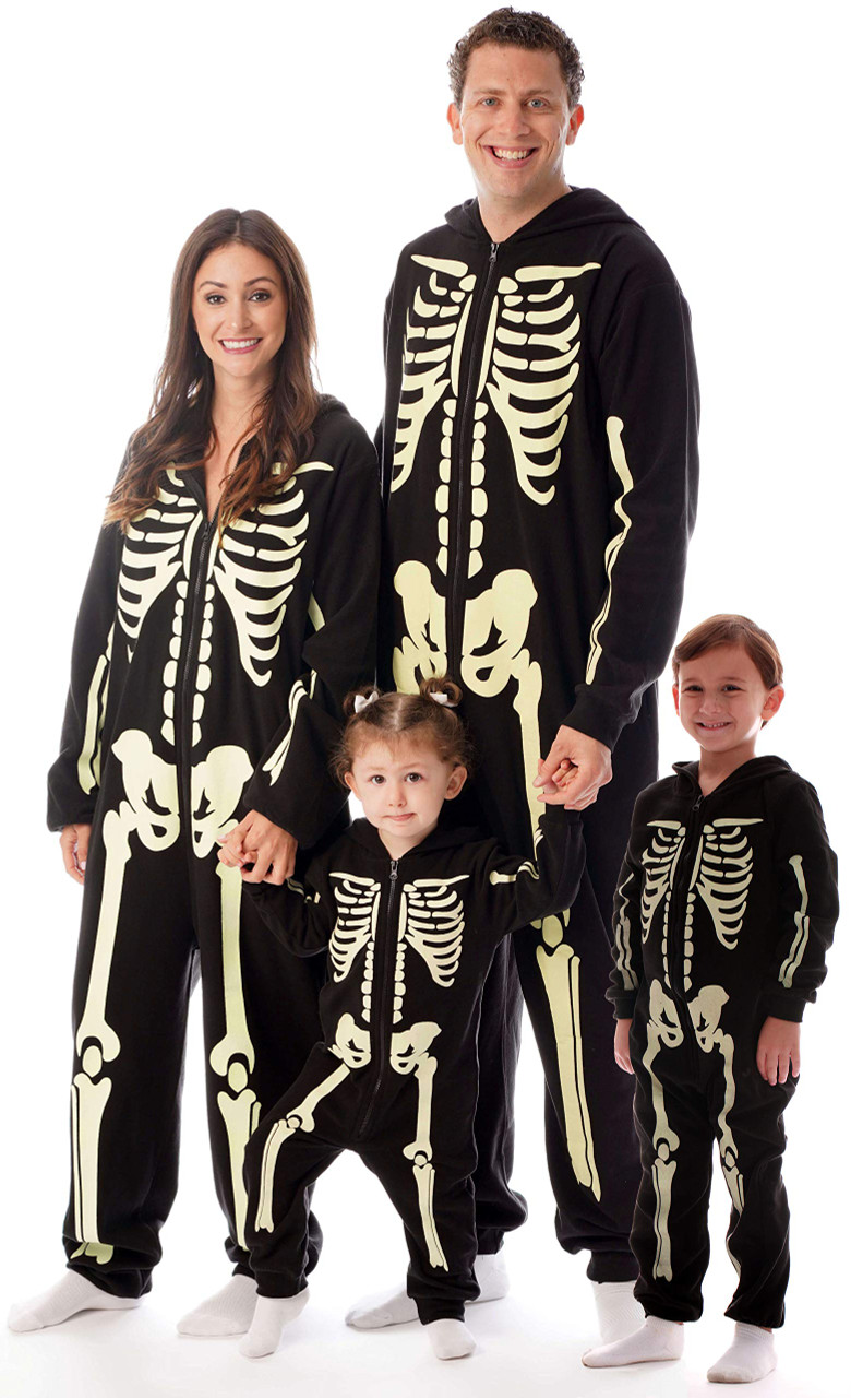 followme Glow In The Dark Skeleton Men s Adult Onesie Pajamas 6741