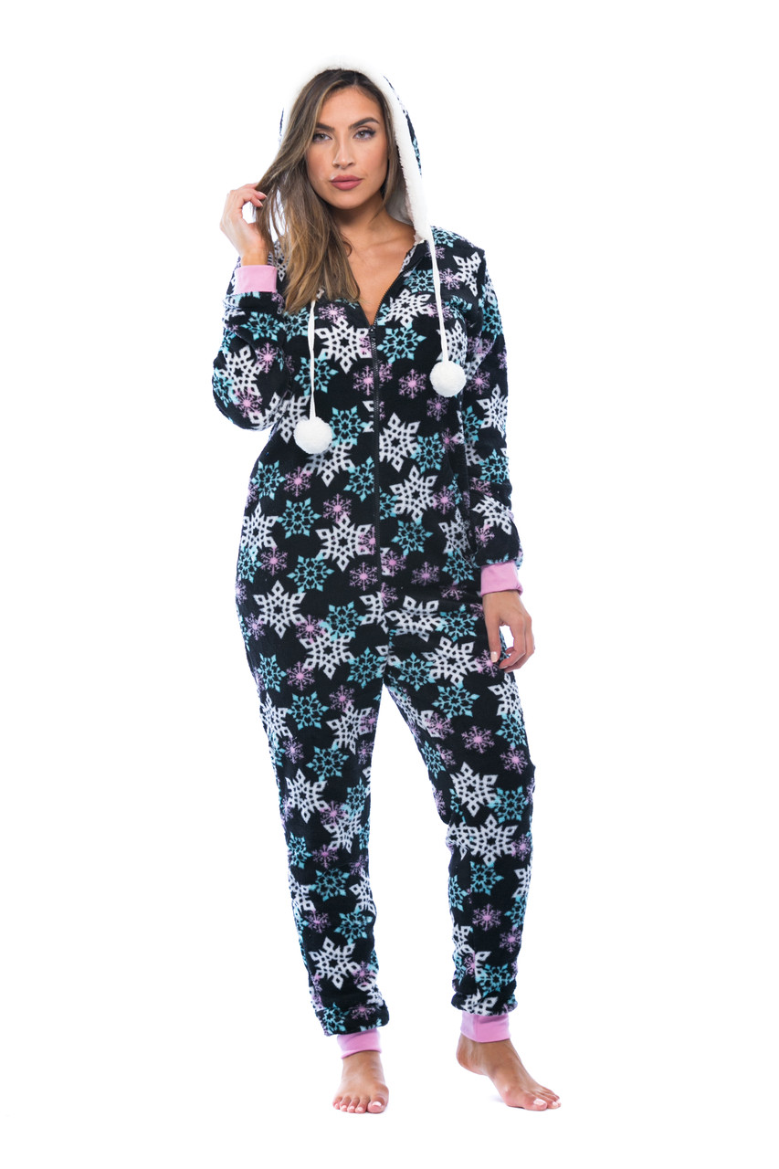 Snowflake Print Pom Pom Adult Onesie Just Love Fashion