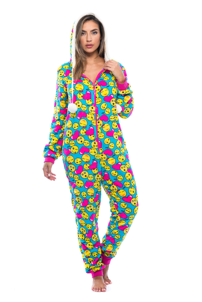 Pom Pom Adult Onesie w Sherpa Lined Hoody