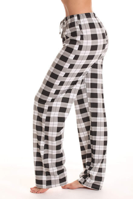 Just Love Women's Plaid Pajama Pants in 100% Cotton Jersey - Comfortable  Sleepwear for Women (Pink - Plaid, Medium)
