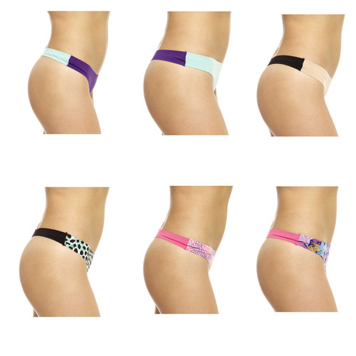 No Boundaries Women's Seamless Thong Panties, 4-Pack 