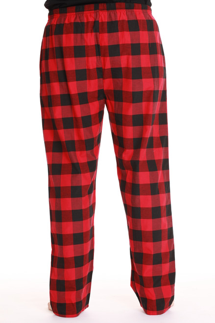 Mens Red and Black Plaid Pajama Pants