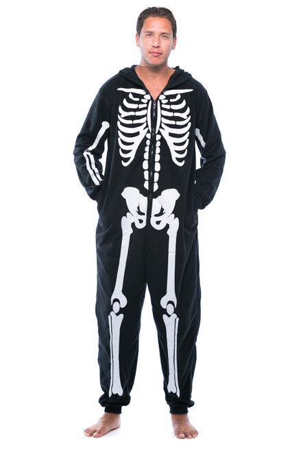 FollowMe Skeleton Adult Halloween Onesie Pajamas Just Love