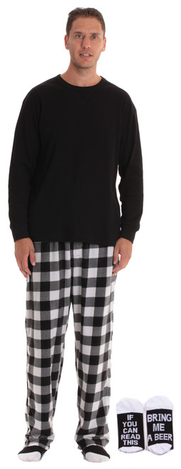 followme Microfleece Men's Buffalo Plaid Pajama Pants with Pockets