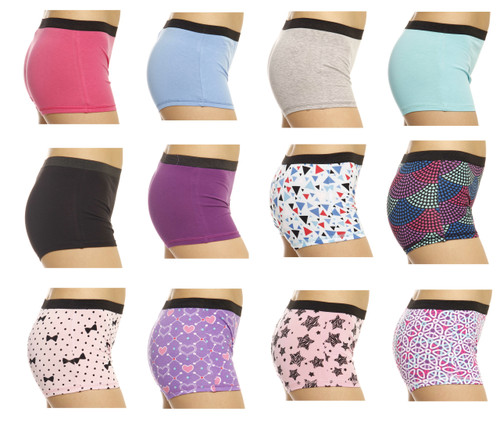 Cotton Boyshort Panties (Pack of 12) - Just Love Fashion