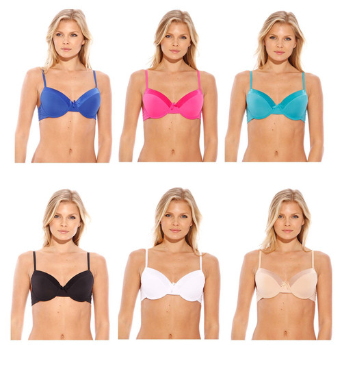 Women's Basic Plain Bras Packs of 6 - Various Styles 