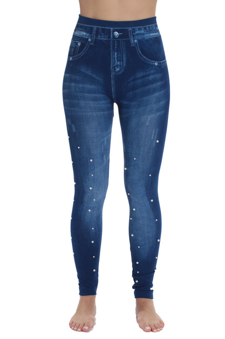 Just Love Denim Wash Ripped Jeggings for Women (Blue, 3X)