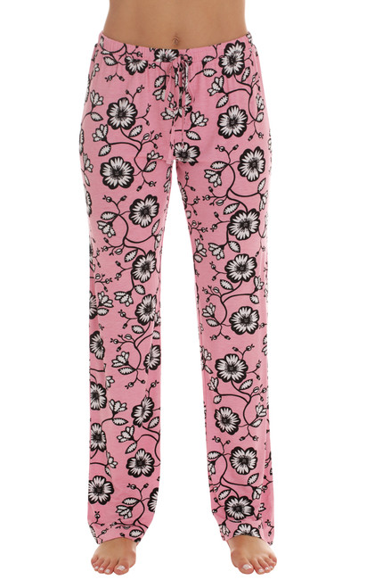 followme Ultra Soft Solid Stretch Jersey Pajama Pants for Women