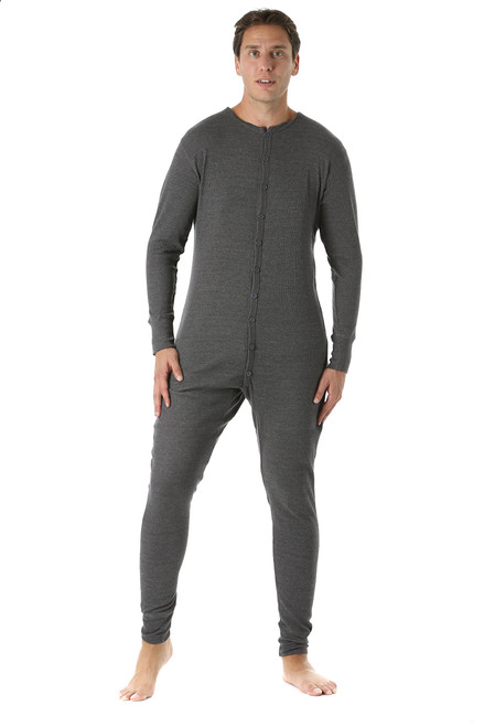 Thermal Henley Adult Onesie Union Suit