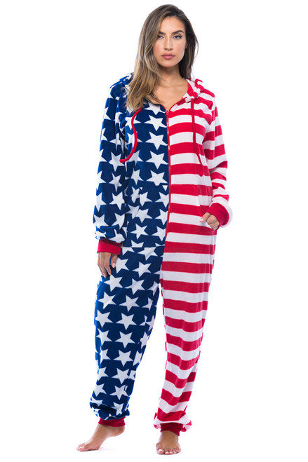 American Flag Red White Blue Adult Onesie Just Love Fashion