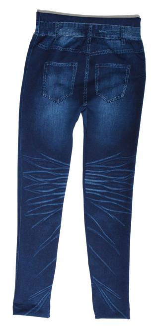 Just Love Women's Denim Jeggings with Pockets - Comfortable Stretch Jeans  Leggings (Dark Denim, Large) 