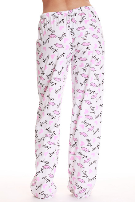 Just Love Women Pajama Pants / Sleepwear / Holiday Prints (Hearts White,  Medium)