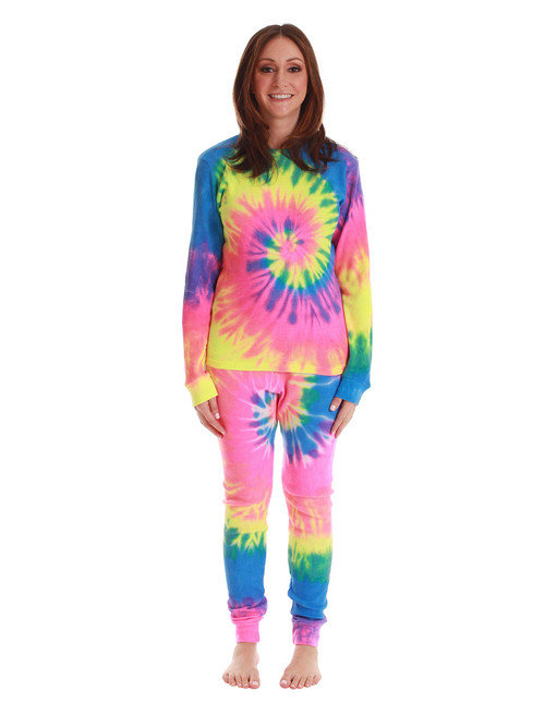 Women's Thermal Tie Dye Pajama Set - Customizable: You Pick Colors (Option  to add embroidery for additional cost) — Surfset New York City