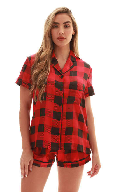 Just Love Womens Buffalo Plaid & Winter Print Micro Fleece Pajama