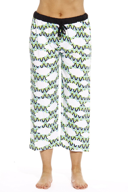 WEWINK CUKOO 100% Cotton Women Capri Pajama Pants, Soft