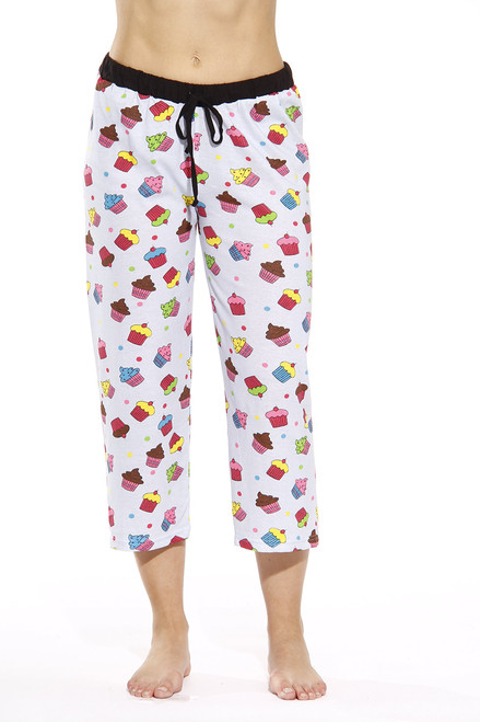 WEWINK CUKOO 100% Cotton Women Capri Pajama Pants, Soft