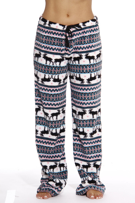 Just Love Women's Plush Pajama Pants - Soft and Cozy Lounge Pants in Petite  to Plus Sizes (Pink - Penguin Love, X-Large) 