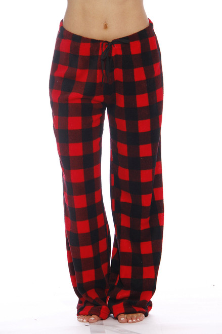 Just Love Women Buffalo Plaid Pajama Pants Sleepwear. (White Black Buffalo  Plaid, 1X) 