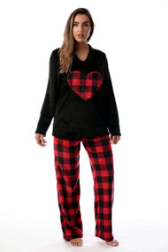 Plush Pajama Sets for Women with Applique