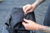 Voyager Sissy Bar Backpack Bag Leather Cordura Black Burly Brand B15-1013B