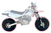 BVC Big Wheel Kit fits Honda XR650L 1 1/8 Bar Mount Black Fender 26x9-12 Tire