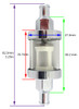 Inline 5/16 Fuel Filter With Line Glass for Kawasaki KSV 700 KFX ZG 1200 Voyager