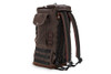 Voyager Sissy Bar Backpack Bag Waxed Canvas Dark Oak Burly Brand B15-1013D
