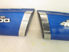 1975 75 Kawasaki KZ 400 Left Right Side Covers Blue 36001-048-2L