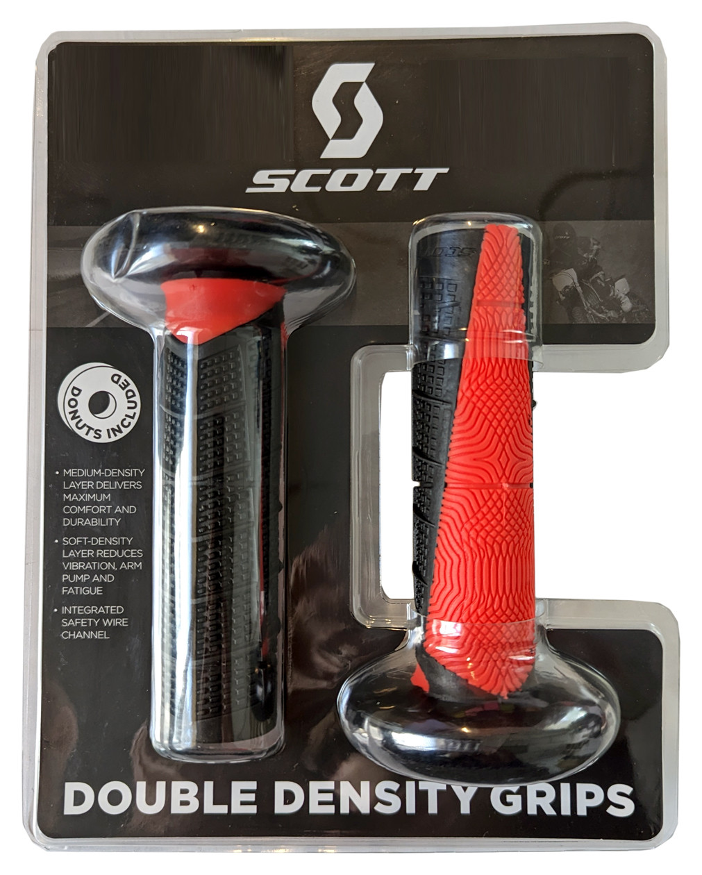 Scott Deuce 7/8 Grips MX Black And Neon Red for Honda Kawasaki