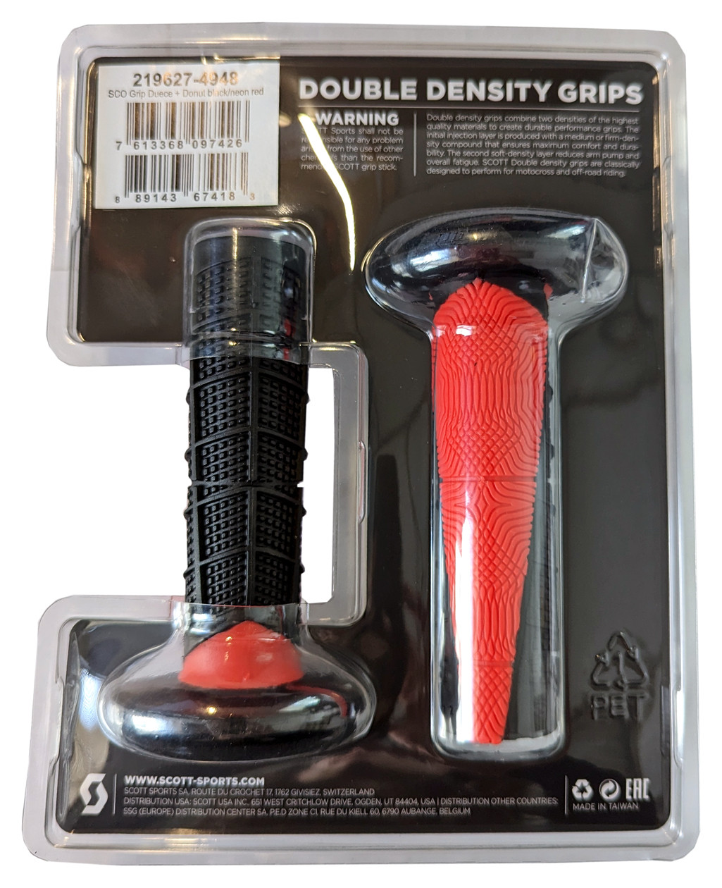 Scott Deuce 7/8 Grips MX Black And Neon Red for Honda Kawasaki
