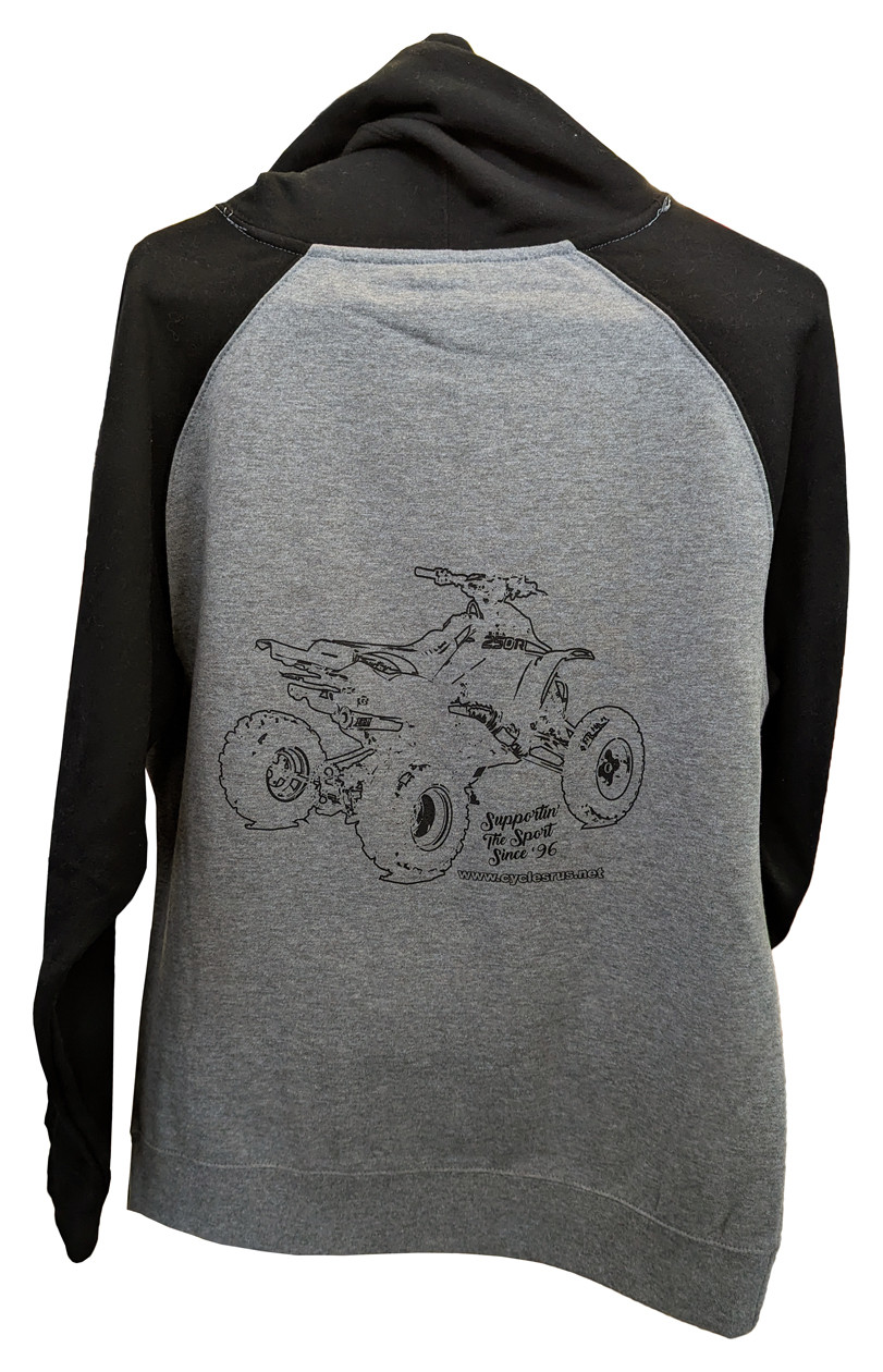 Cycles R Us Logo ATV Black Gray Hoodie Sweatshirt Medium