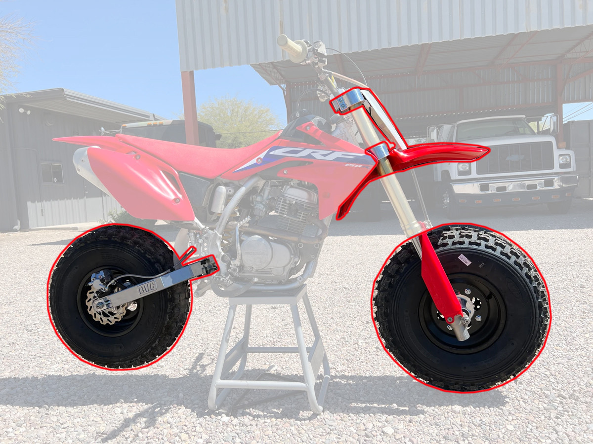 BVC Big Wheel Kit for Honda CRF150R 07-23 Black White Plastic