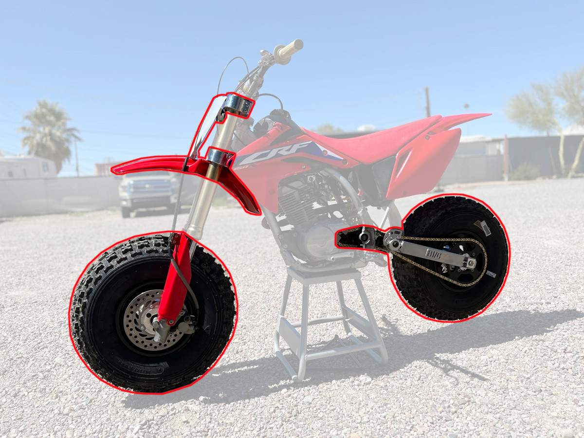 BVC Big Wheel Kit for Honda CRF150R 07-23 Black White Plastic