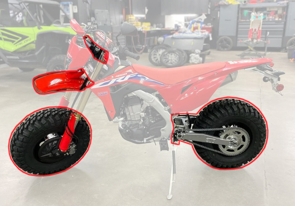BVC Big Wheel Kit for Honda CRF 450 RL L 19-24 White Fender Kanati