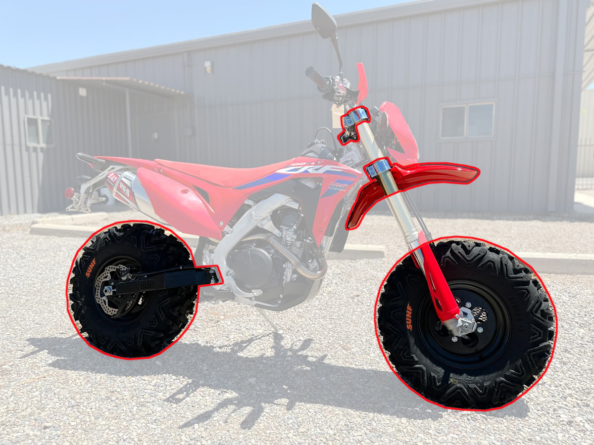 BVC Big Wheel Kit for Honda CRF 450 RL L 19-24 White Fender Kanati