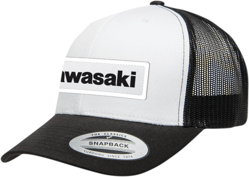 FX Kawasaki Throwback Snapback Mesh Curved-Bill Hat Black White 25