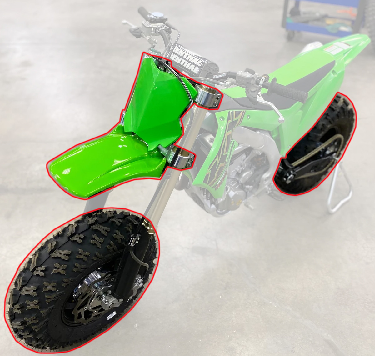 BVC Big Wheel Kit for Kawasaki 2006-18 KX450F Black Plastics Black