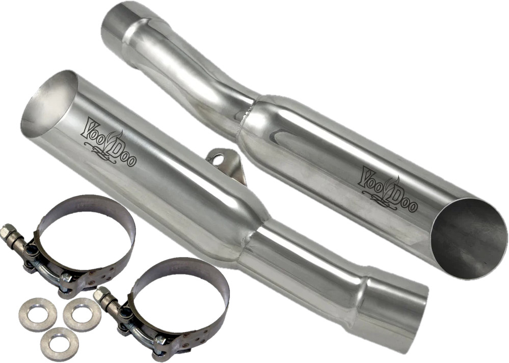 Voodoo Polished Shorty Dual Slip-Ons Mufflers VEZX14K6P for