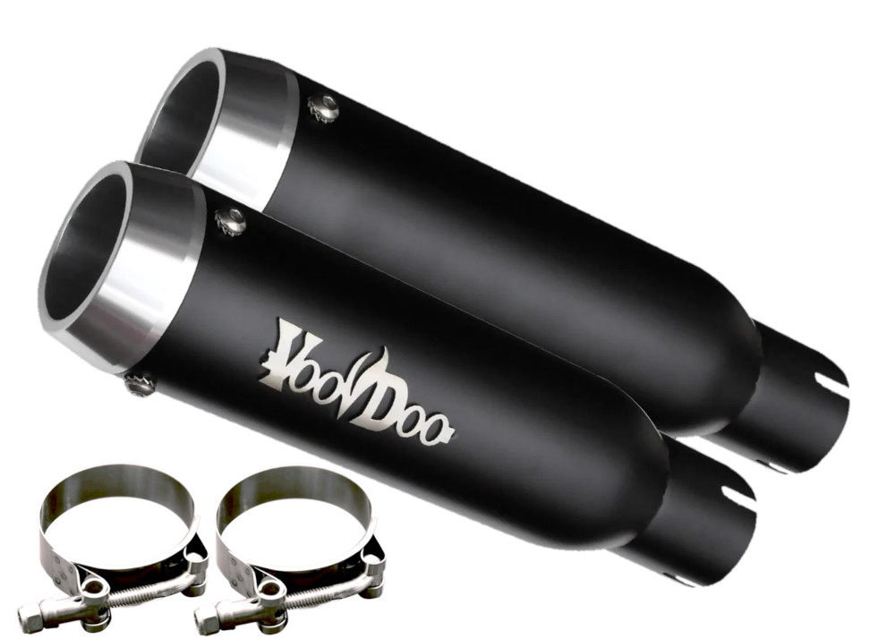 Voodoo Dual Mini Meg Shorty Slip-On Mufflers VMMEBUSAK8B for