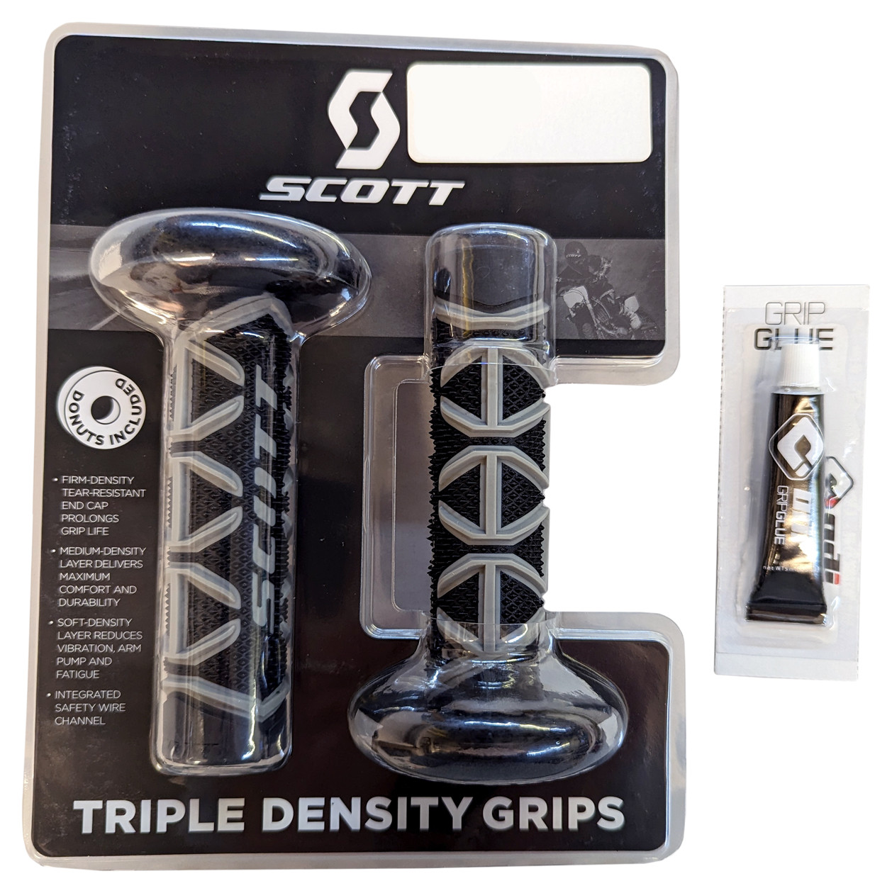 Scott Diamond 7/8 Grips MX Gray and Black fits Honda Kawasaki