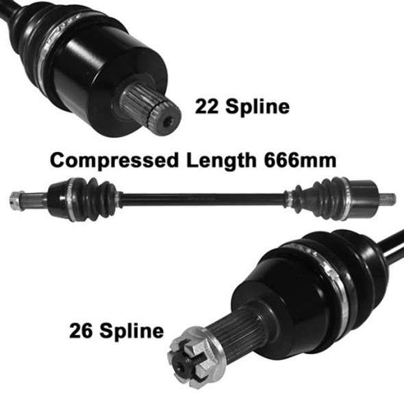 2017 for Polaris RZR S 570 ArmorTech HeavyDuty Front Left or Right CV Axle Stock