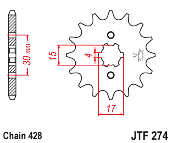 JT 14T 14 Tooth Front Sprocket For Honda 04-13 CRF100F 1979-85 XL100S JTF274.14