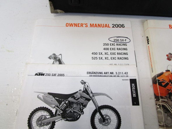 2005 KTM 250 SXF Owners Users Manual Hard Parts Catalog