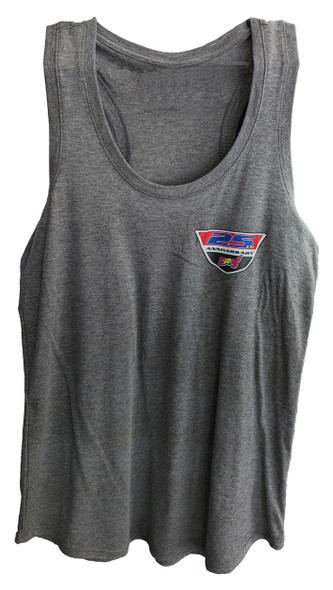 Cycles R Us 25th Anniversary Logo Gray Racer Back Tank Top Large