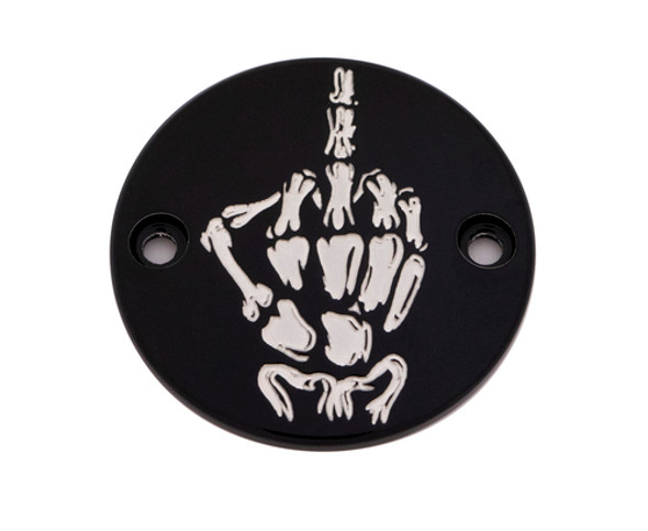 Black Bone Finger Timer Points Cover Custom Engraving SKUL24-63BG
