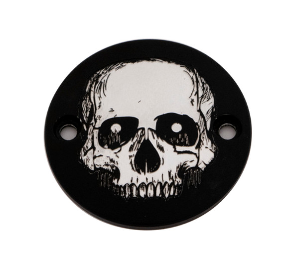 Black Skull Timer Points Cover Custom Engraving SKUL33-63BG