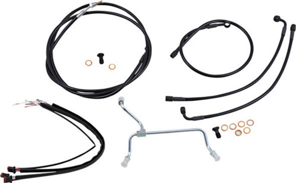 13" Ape Hanger Cable Kit Non-ABS Black Burly Brand B30-1113