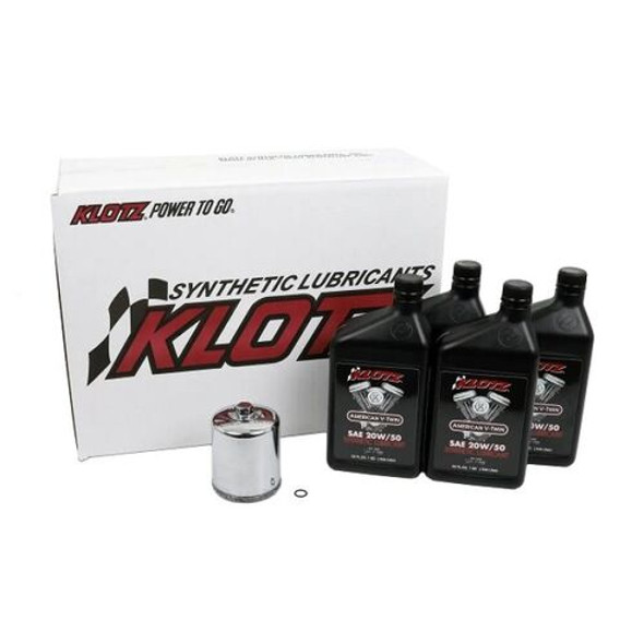 Klotz Complete Oil Service Kit 5 qt 20W50 for Evo Sportster 1986-2022